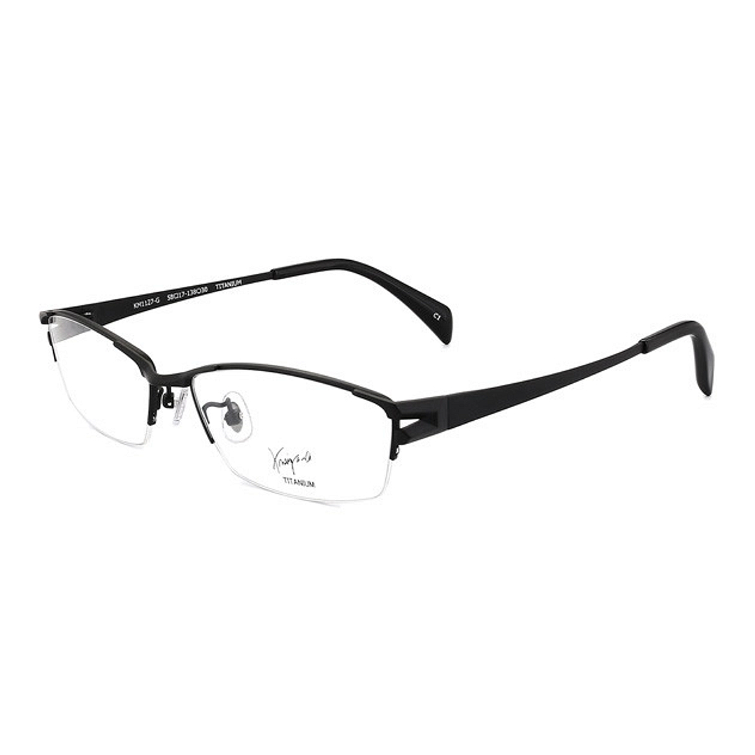 K.moriyama MATTE BLACK Half Rim Rectangle left side