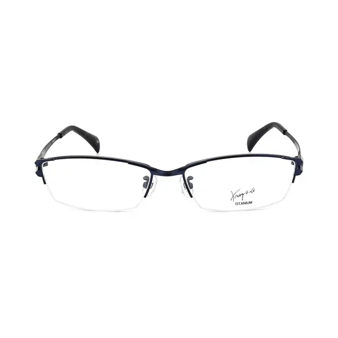 K.moriyama Navy Half Rim Rectangle right side