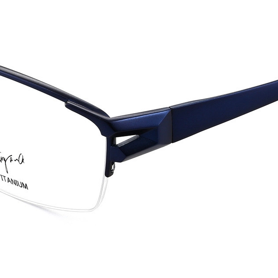 K.moriyama Navy Half Rim Rectangle right side