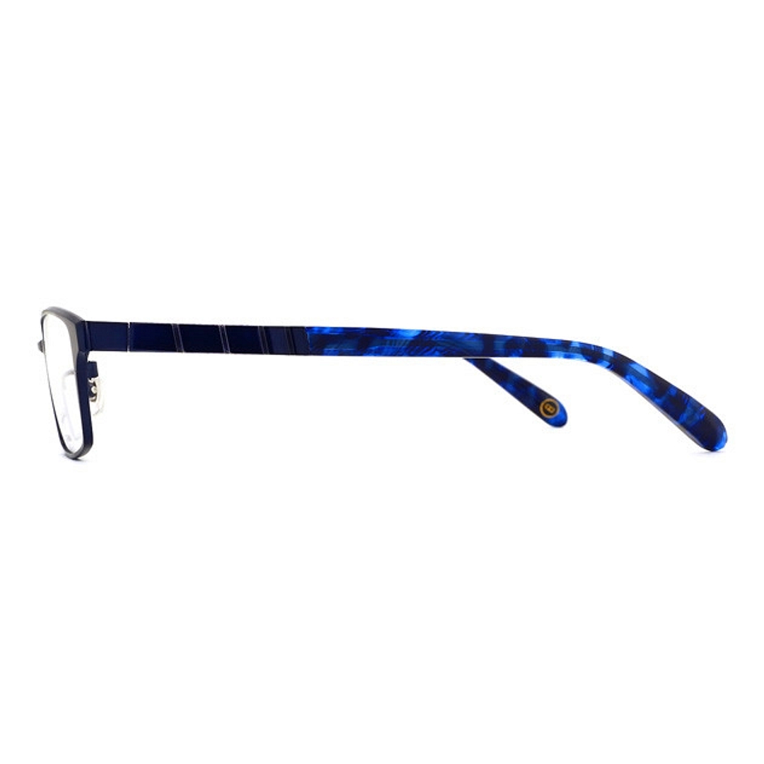 K.moriyama Navy Blue Full Rim Rectangle left side