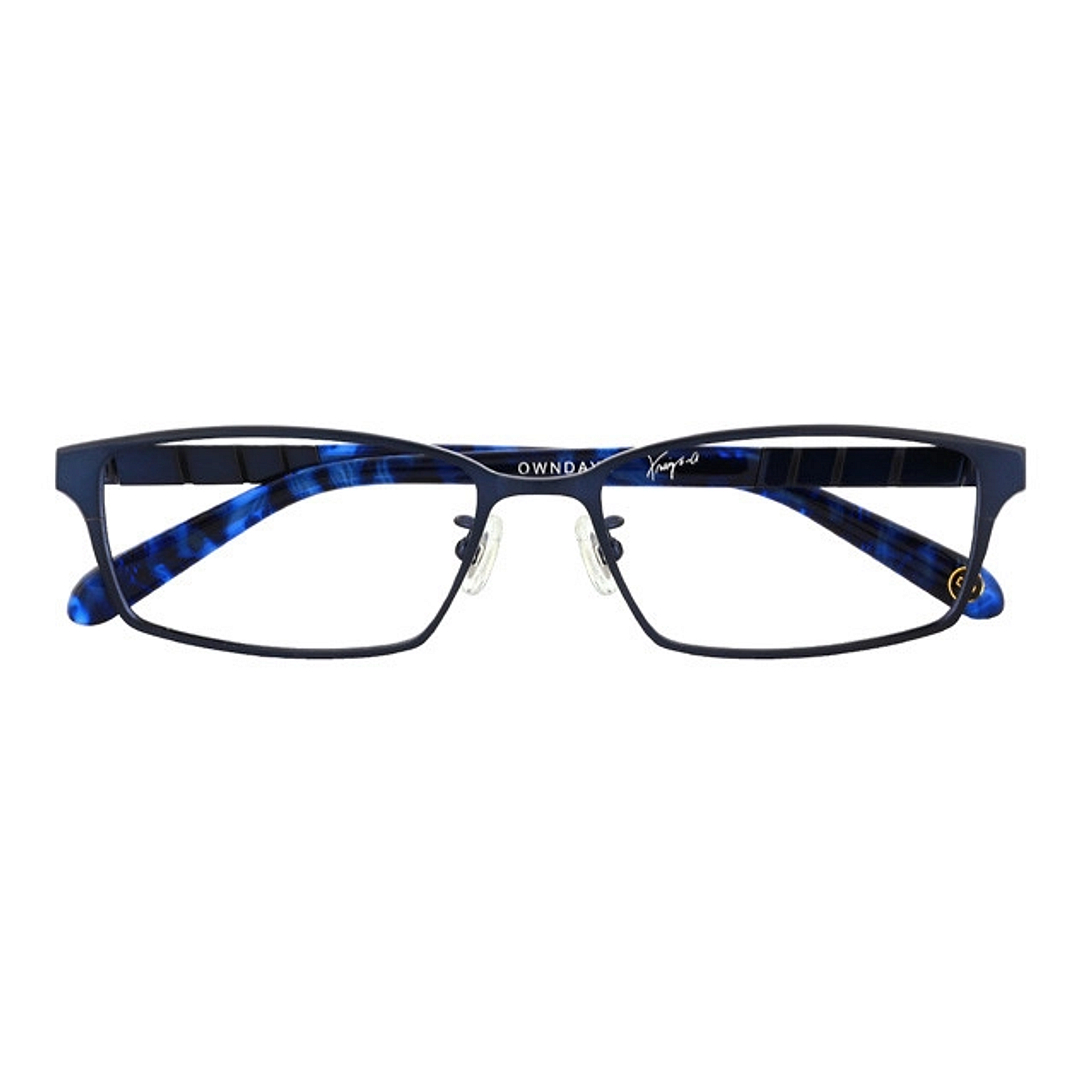 K.moriyama Navy Blue Full Rim Rectangle right side