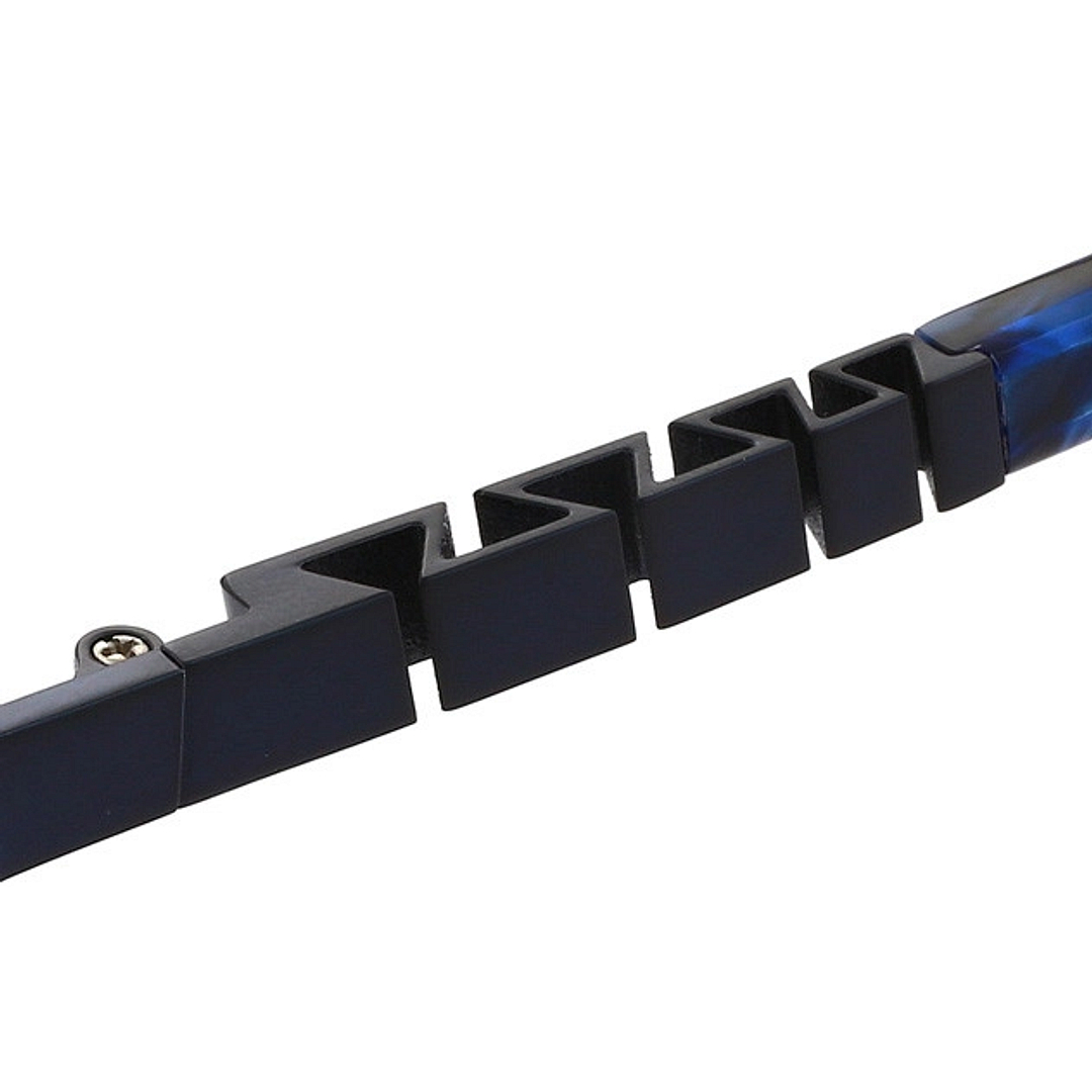 K.moriyama Navy Blue Full Rim Rectangle left side