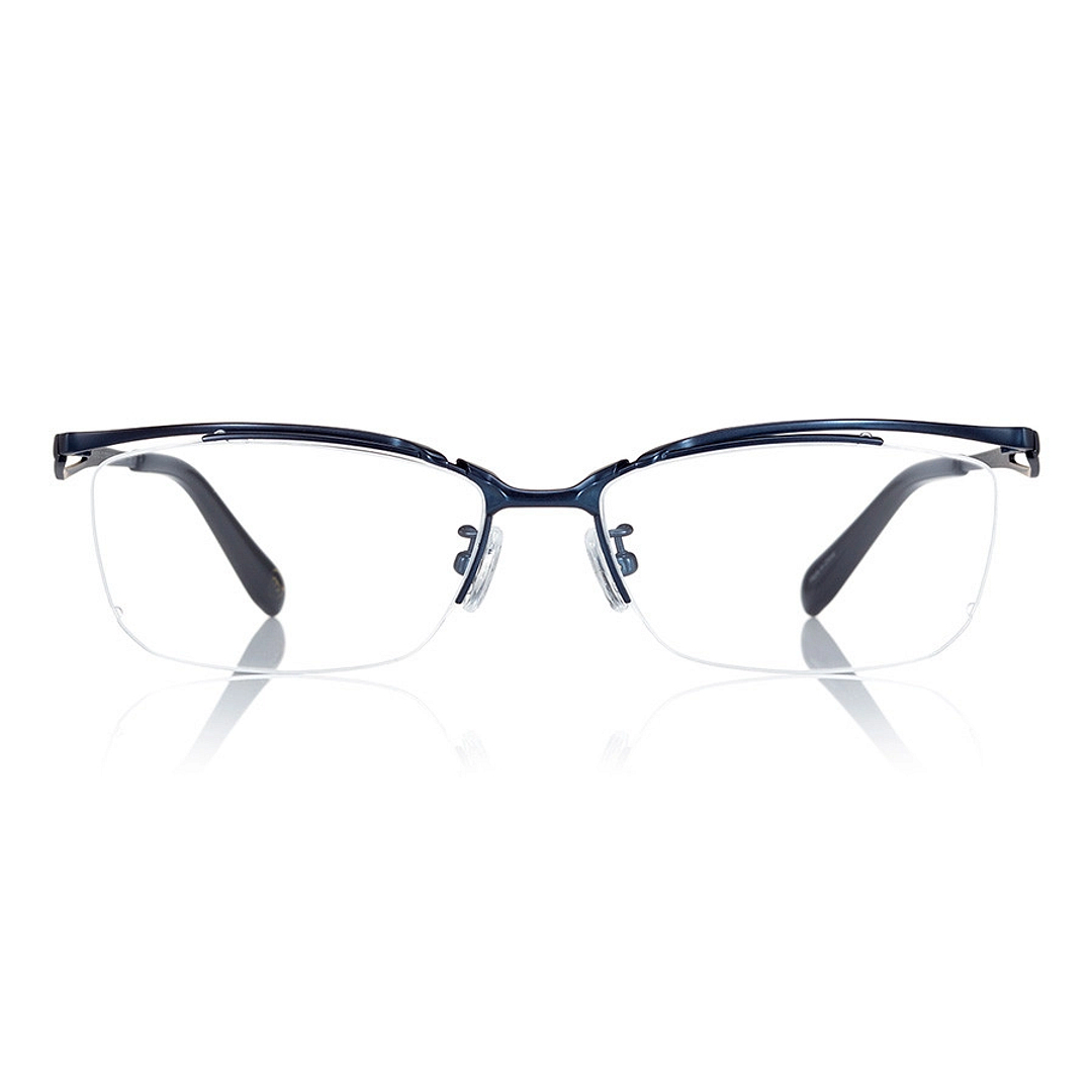 K.moriyama Navy Blue Full Rim Rectangle right side