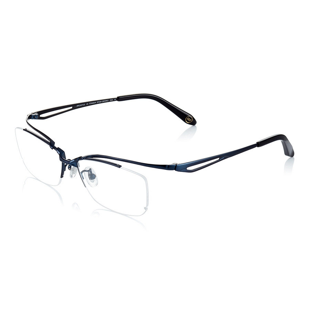 K.moriyama Navy Blue Full Rim Rectangle left side