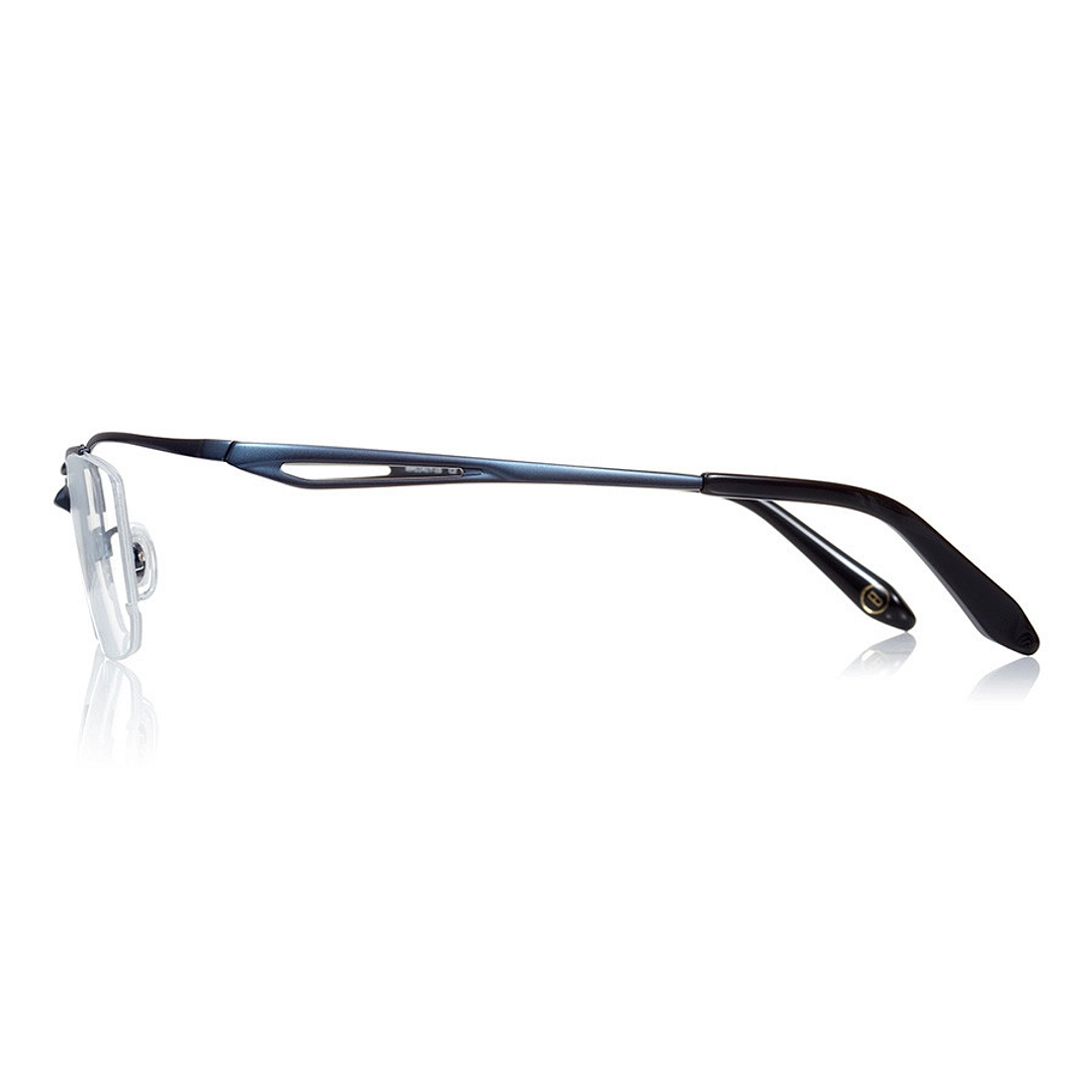 K.moriyama Navy Blue Full Rim Rectangle left side