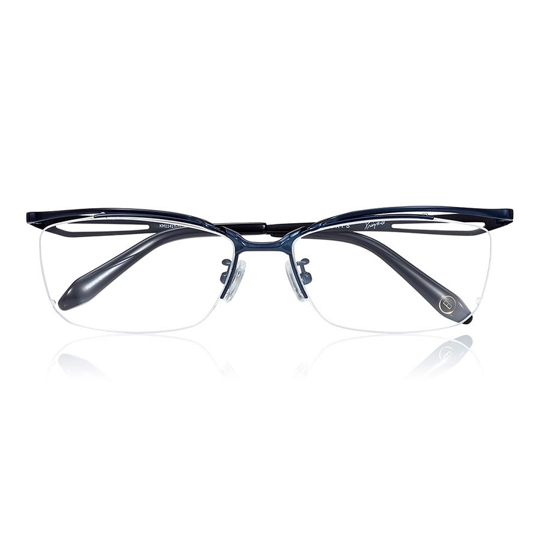 K.moriyama Navy Blue Full Rim Rectangle right side