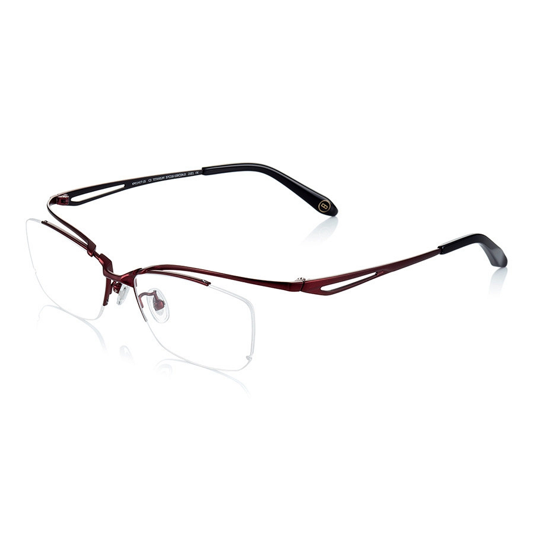 K.moriyama Red Full Rim Rectangle left side