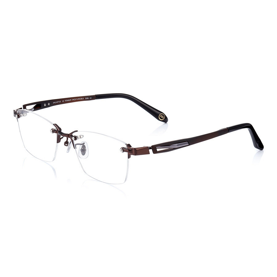 K.moriyama Dark Brown Full Rim Rectangle left side