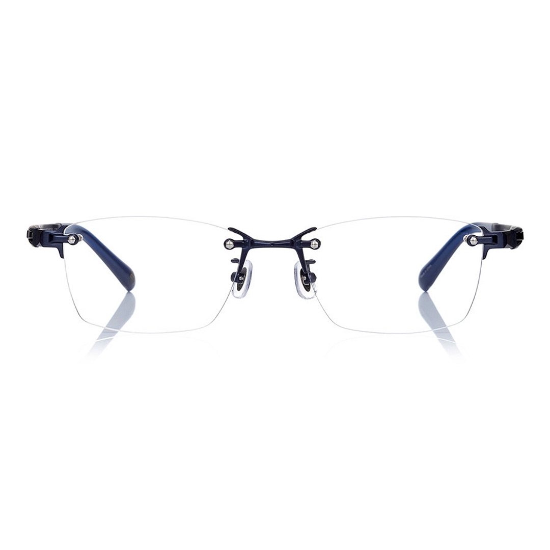 K.moriyama Navy Blue Full Rim Rectangle right side