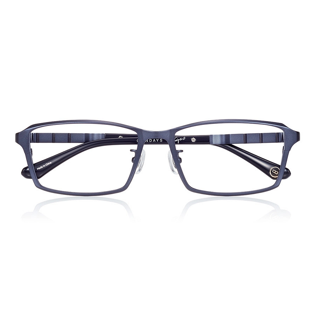 K.moriyama Navy Blue Full Rim Rectangle right side