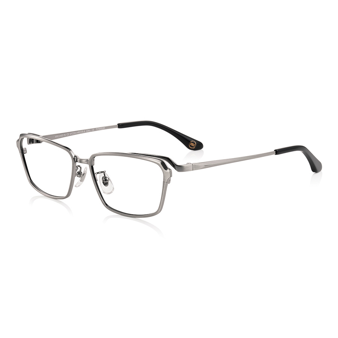K.moriyama Light Gunmetal Full Rim Rectangle left side