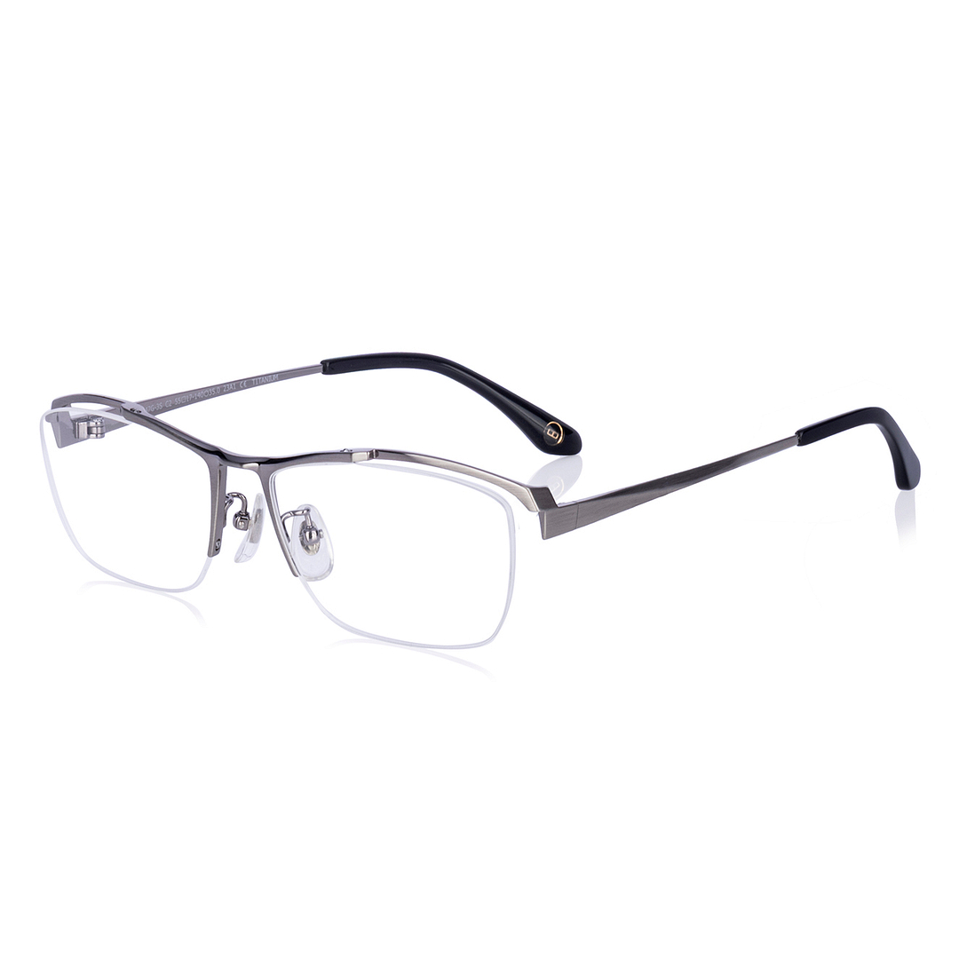 K.moriyama Mid Gunmetal Full Rim Rectangle left side
