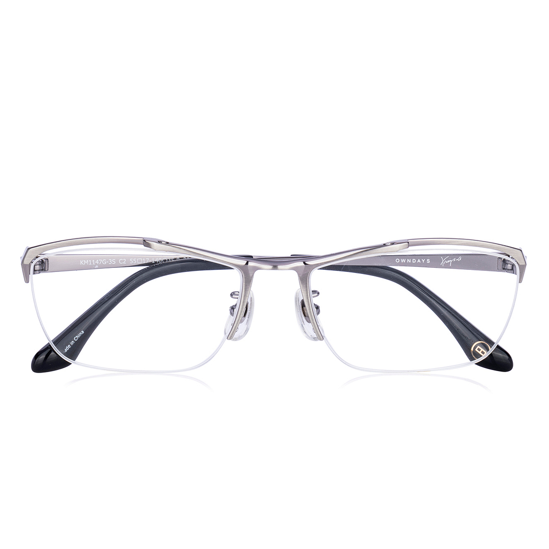 K.moriyama Mid Gunmetal Full Rim Rectangle right side