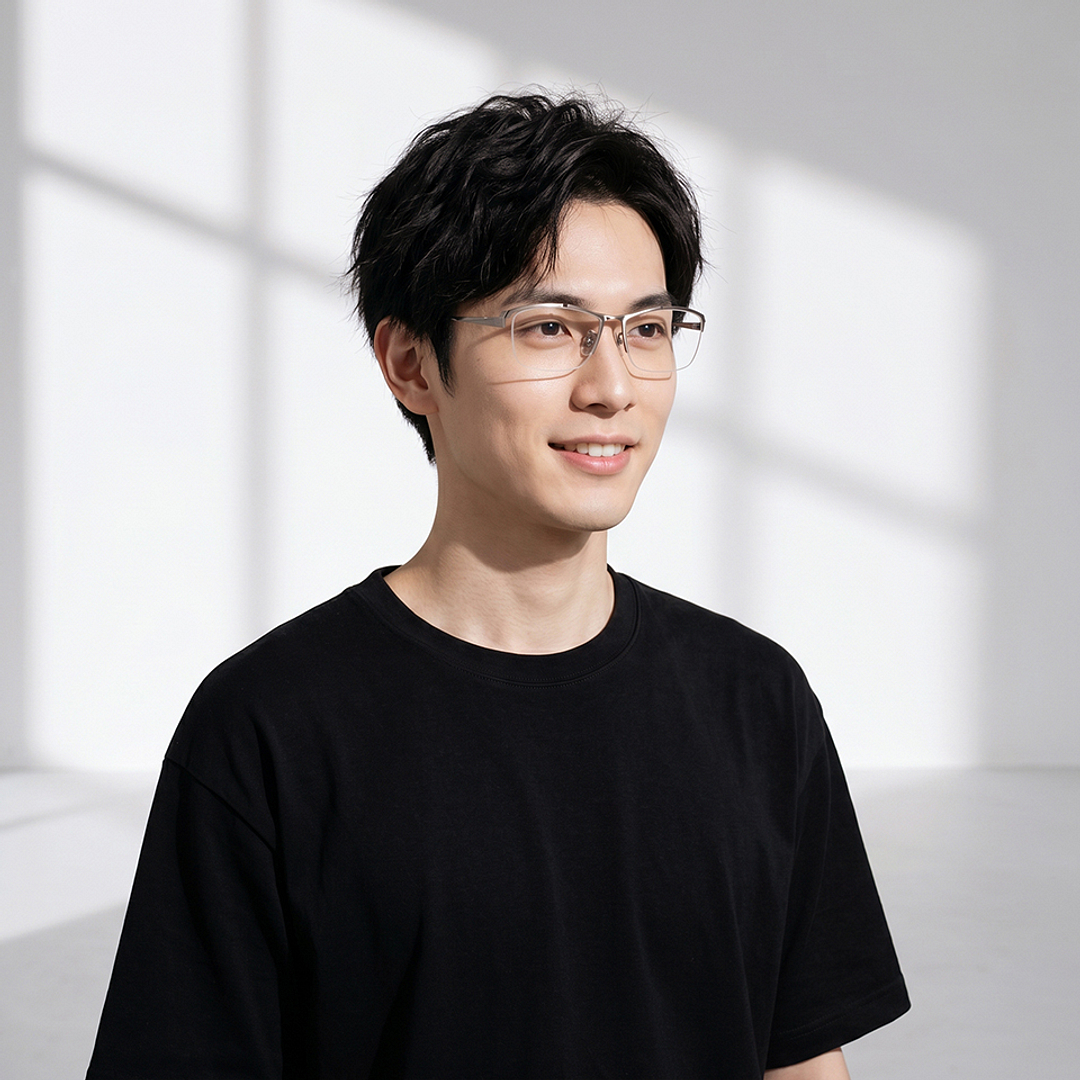 K.moriyama Mid Gunmetal Full Rim Rectangle left side