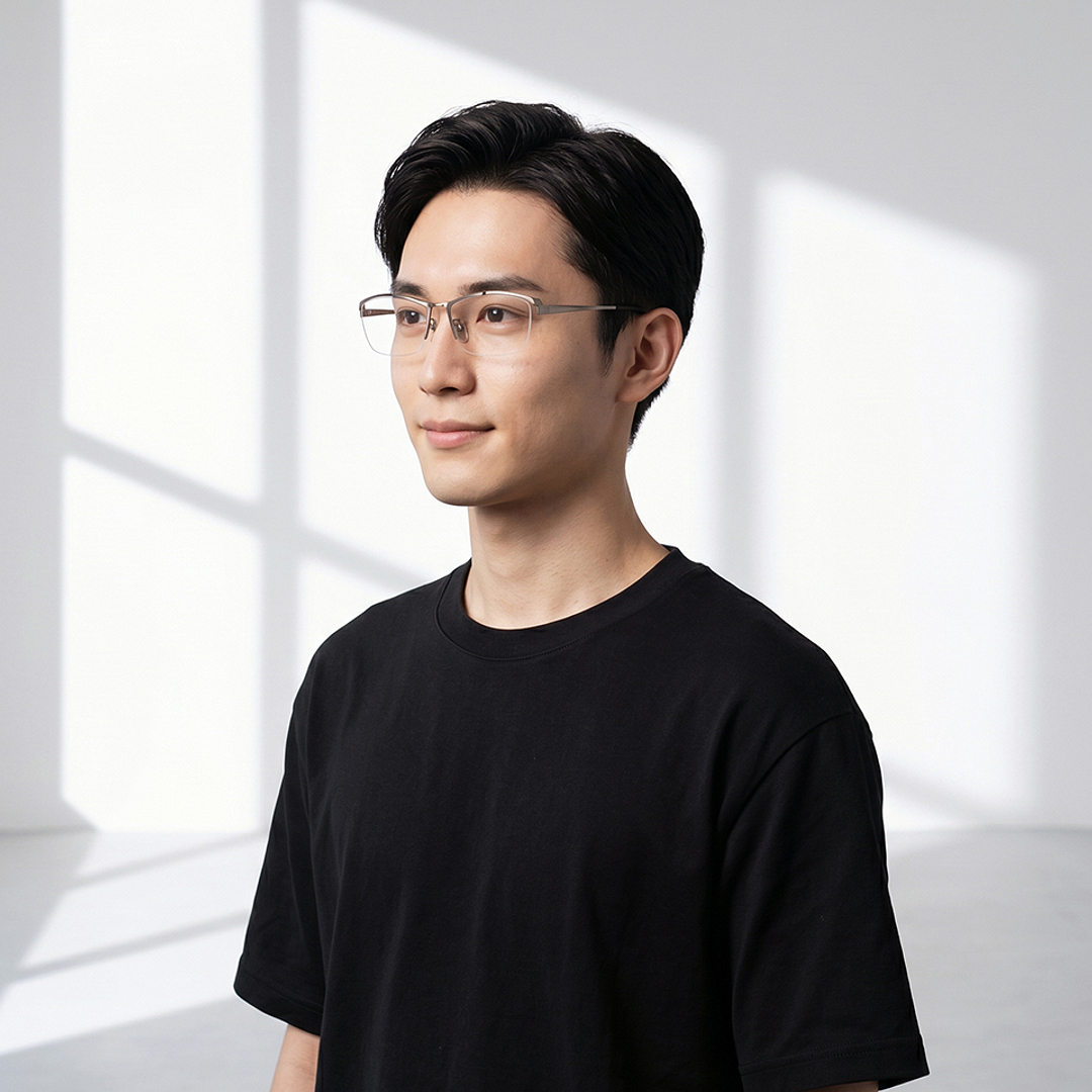 K.moriyama Mid Gunmetal Full Rim Rectangle right side