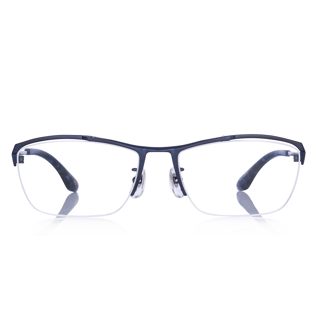 K.moriyama Navy Blue Full Rim Rectangle right side