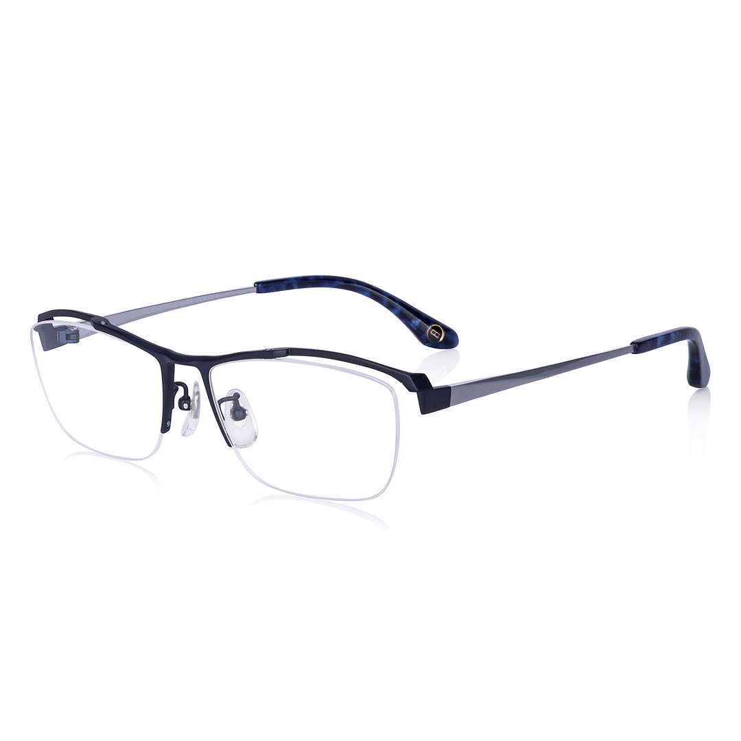 K.moriyama Navy Blue Full Rim Rectangle right side