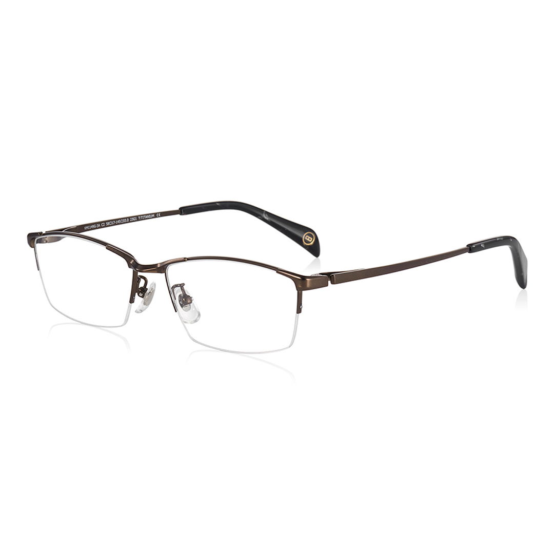 K.moriyama Dark Gunmetal Half Rim Rectangle left side
