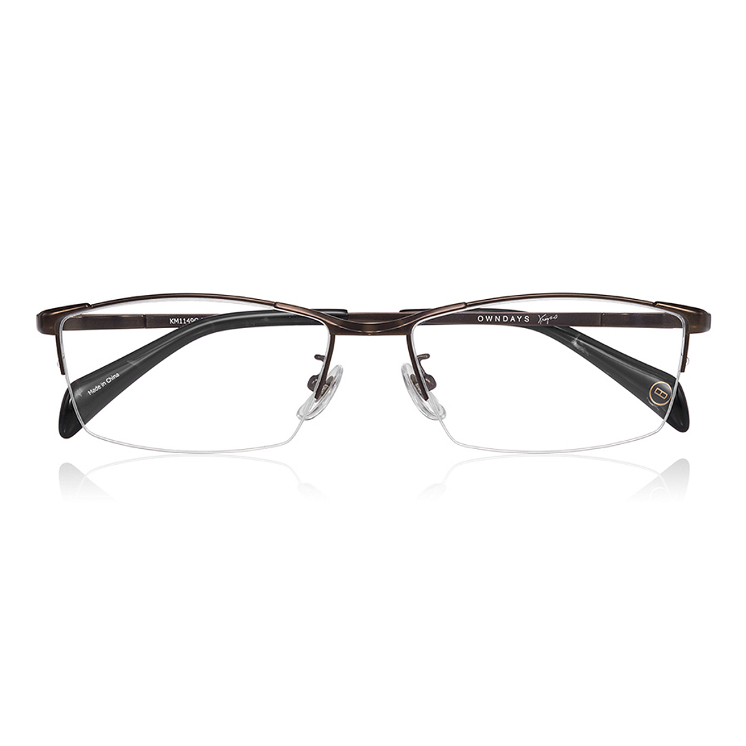 K.moriyama Dark Gunmetal Half Rim Rectangle right side