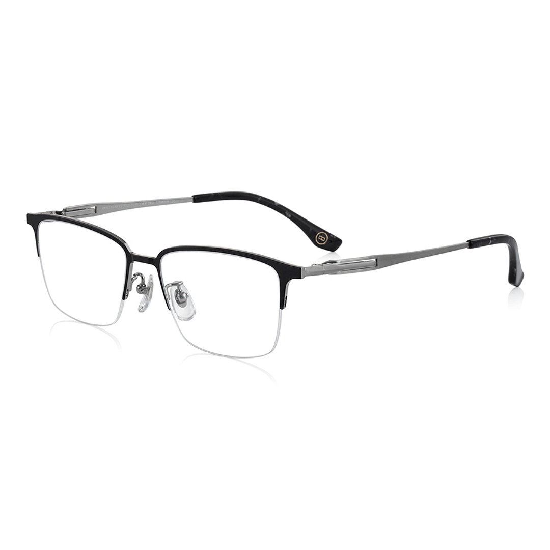 K.moriyama Dark Gun Half Rim Rectangle left side
