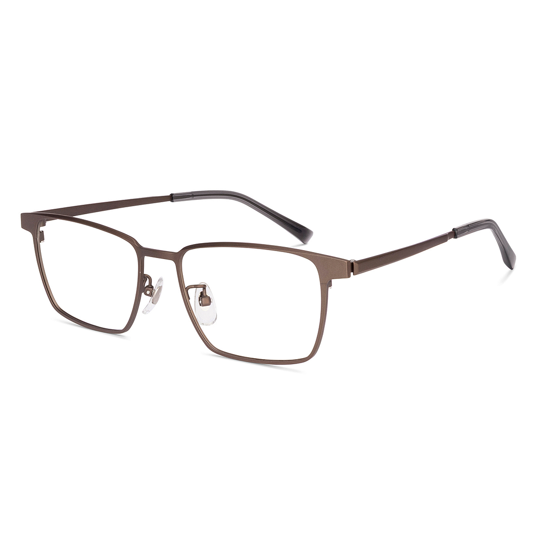 K.moriyama Matte Brown Full Rim Square left side