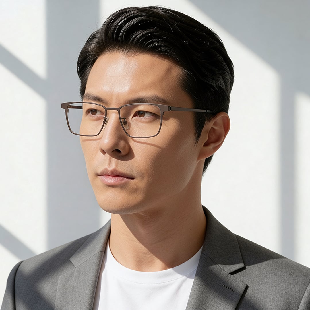 K.moriyama Matte Brown Full Rim Square right side
