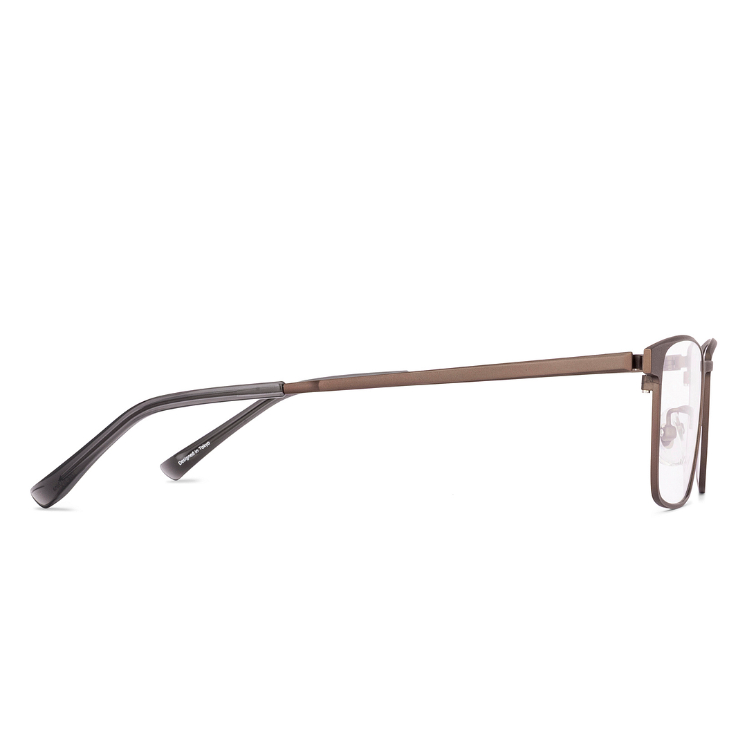 K.moriyama Matte Brown Full Rim Square left side