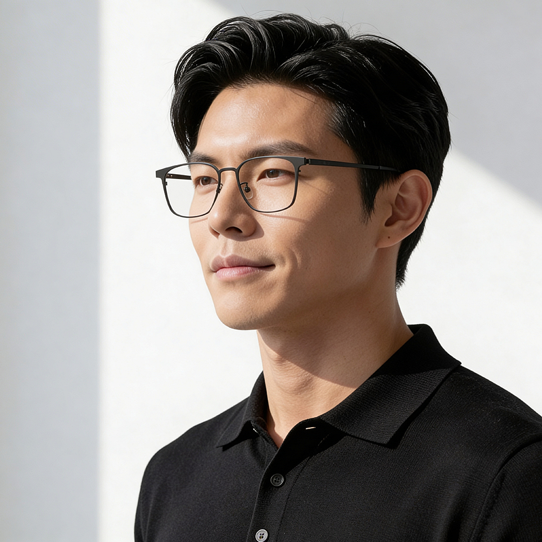 K.moriyama Matte Dark Gun Full Rim Square right side