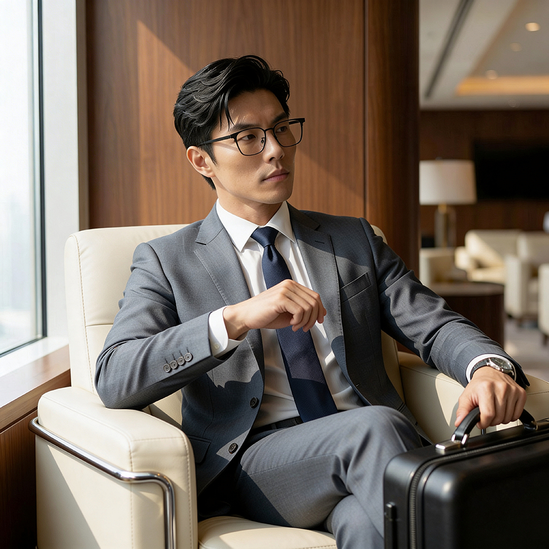 K.moriyama Matte Dark Gun Full Rim Square left side