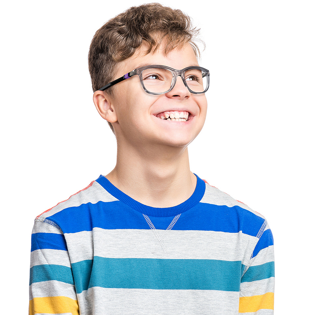 Kid Zania Gray Transparent Full Rim Rectangle right side