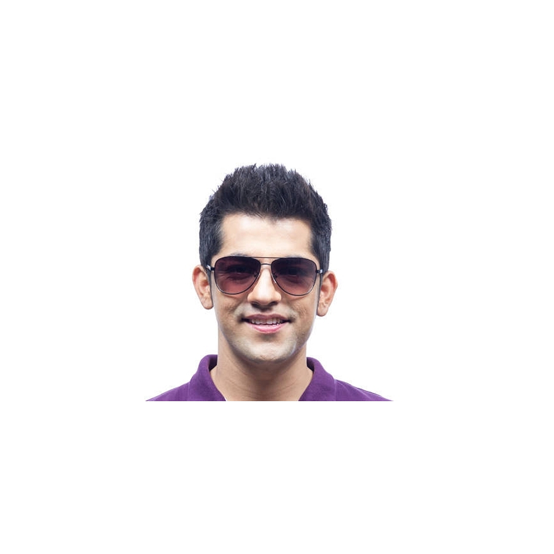 BRANDED Black Full Rim Aviator right side