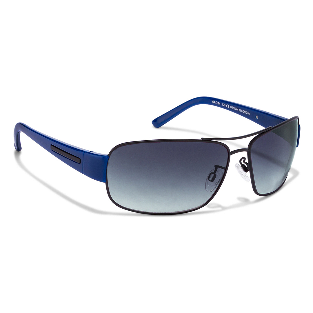 BRANDED Black Blue Full Rim Rectangle left side