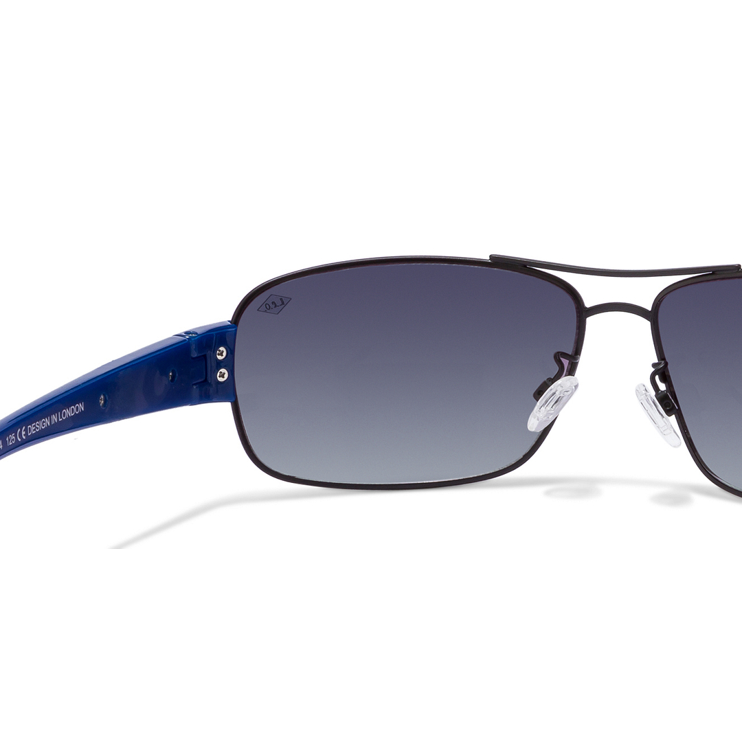 BRANDED Black Blue Full Rim Rectangle left side