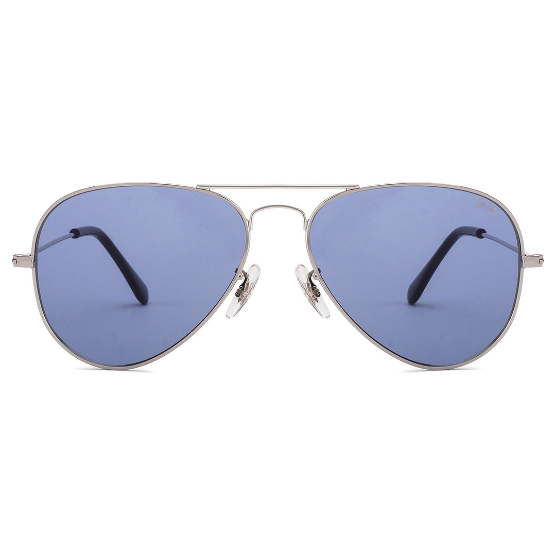 BRANDED Silver Full Rim Aviator left side