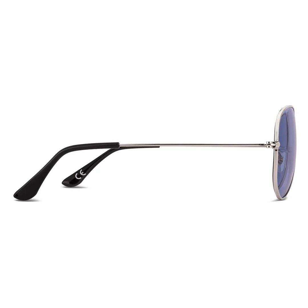 BRANDED Silver Full Rim Aviator right side