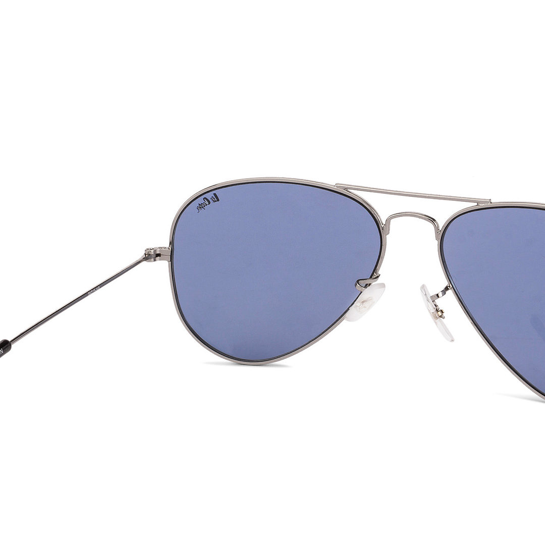 BRANDED Silver Full Rim Aviator left side