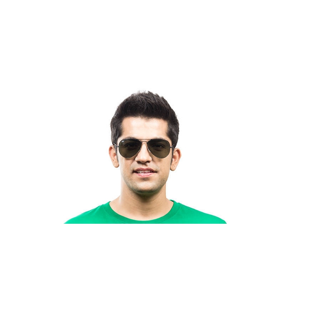 BRANDED Black Full Rim Aviator right side