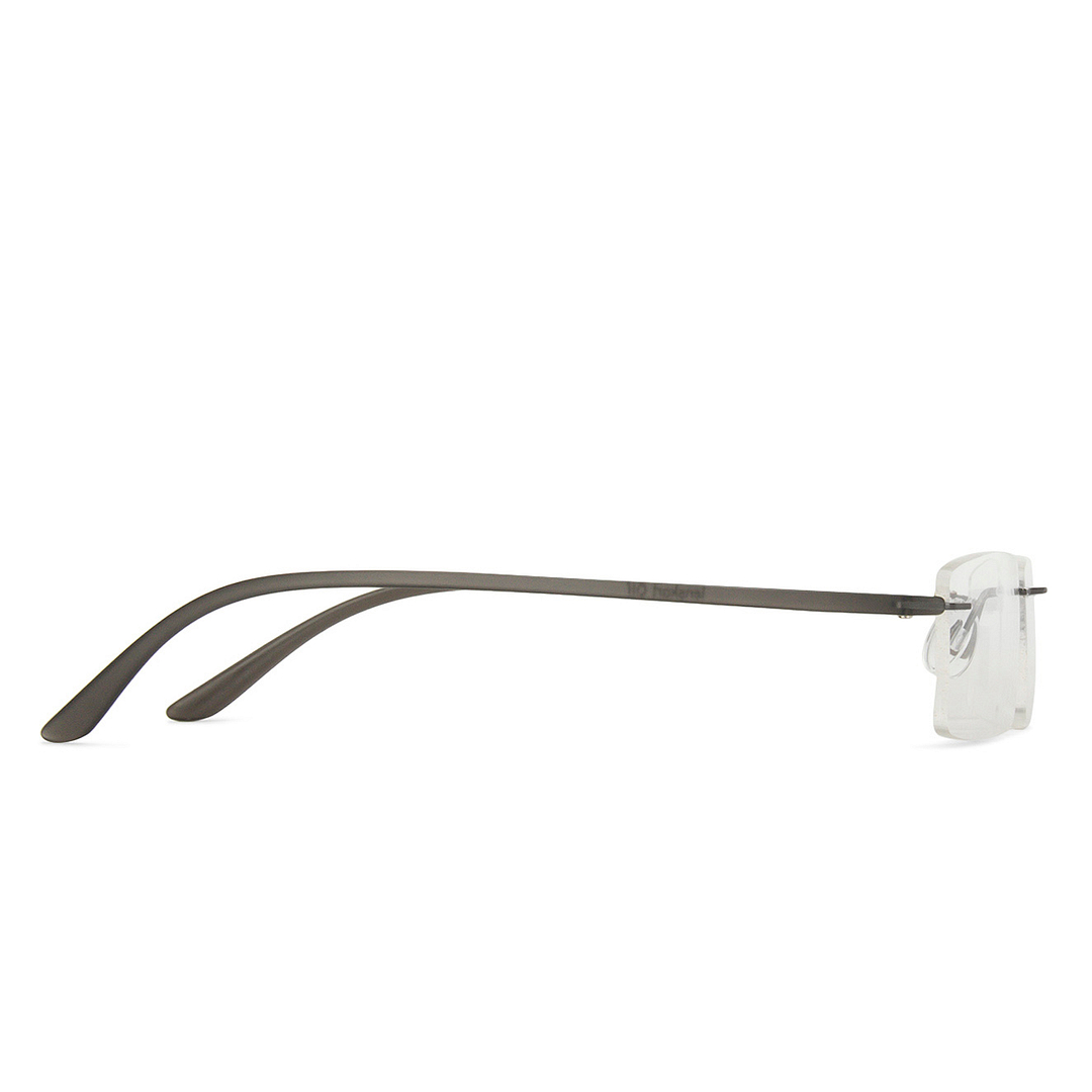 Lenskart Air Online Mid Gunmetal Rimless Rectangle left side