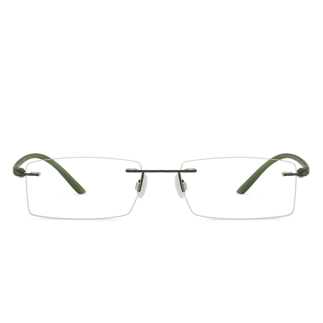 Lenskart Air Online Mid Gunmetal Rimless Rectangle left side