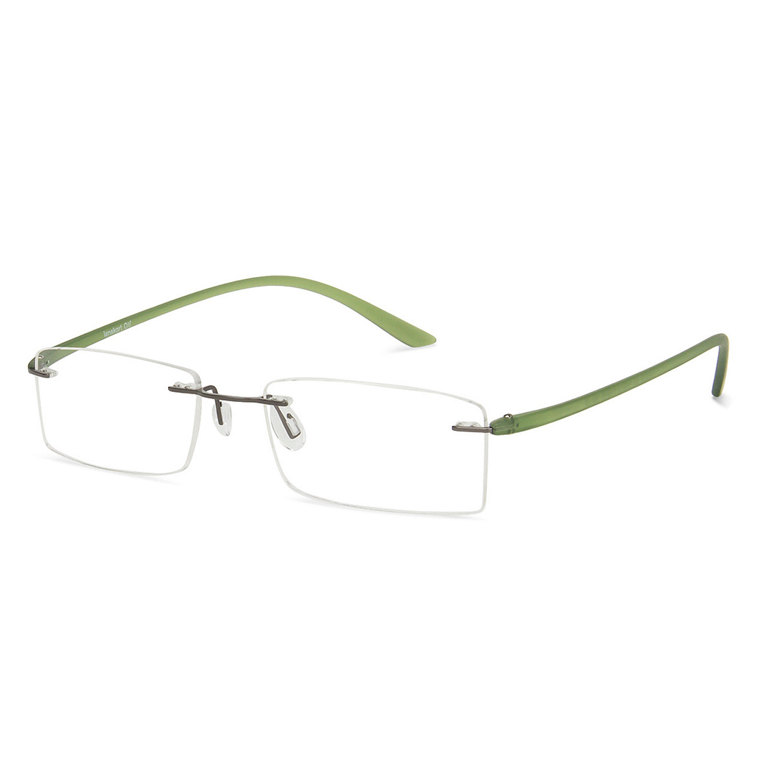 Lenskart Air Online Mid Gunmetal Rimless Rectangle right side
