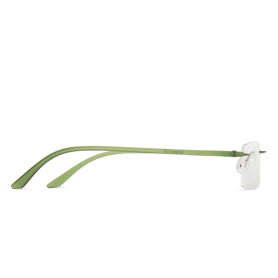 Lenskart Air Online Mid Gunmetal Rimless Rectangle left side