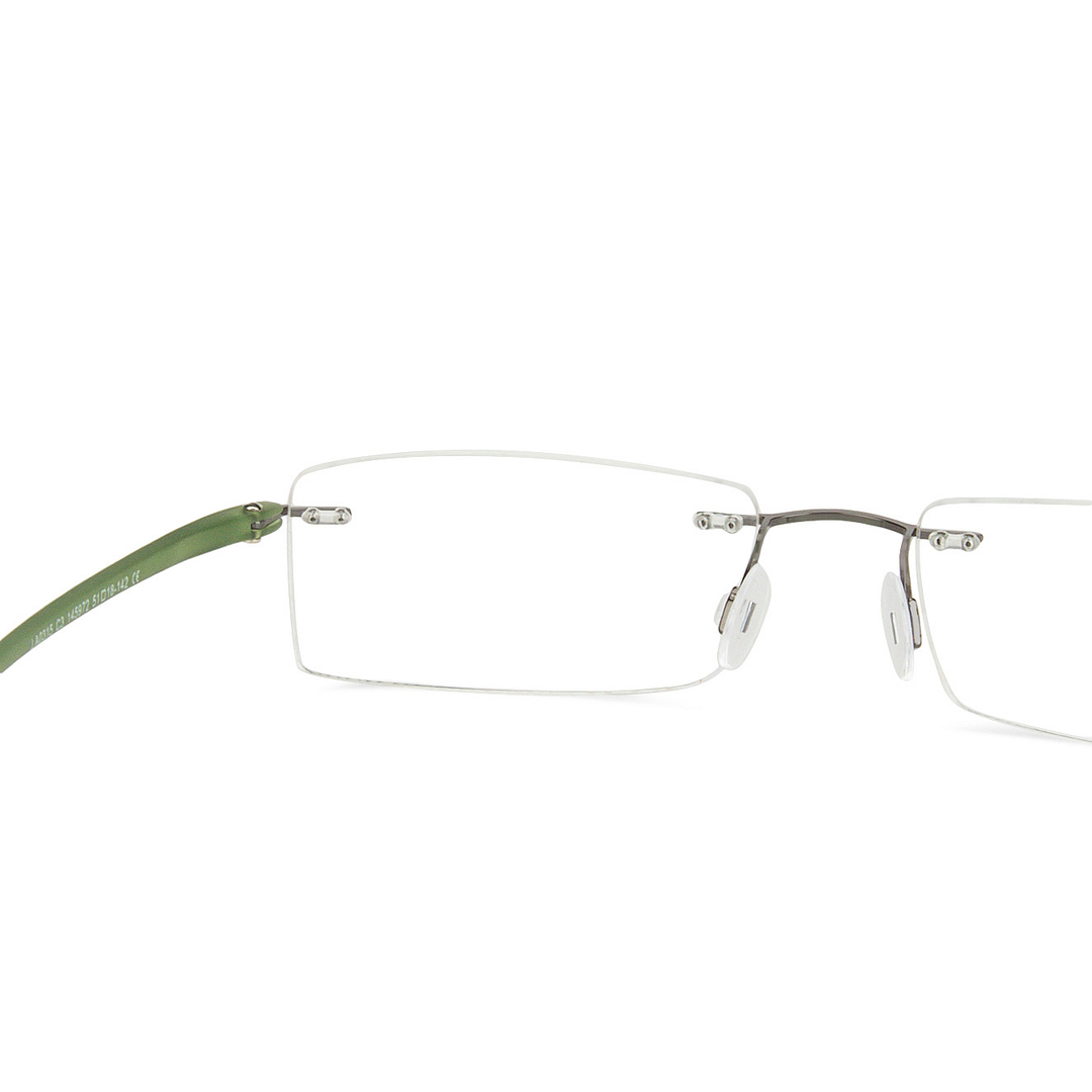 Lenskart Air Online Mid Gunmetal Rimless Rectangle right side