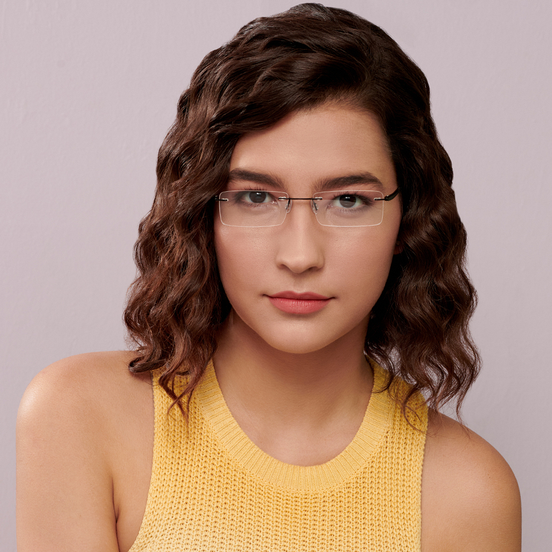 Lenskart Air Black Rimless Rectangle right side
