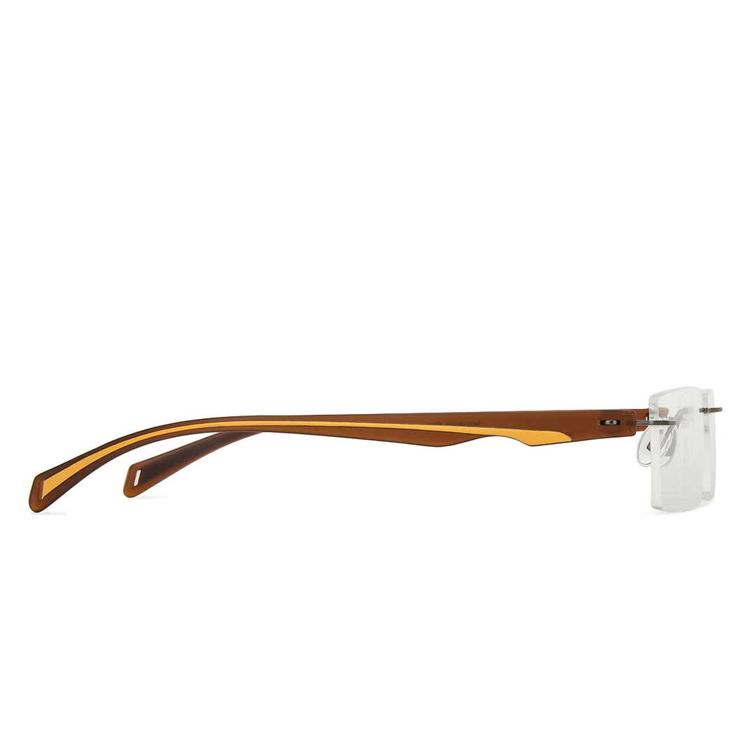 Lenskart Air Online Mid Gunmetal Rimless Rectangle left side