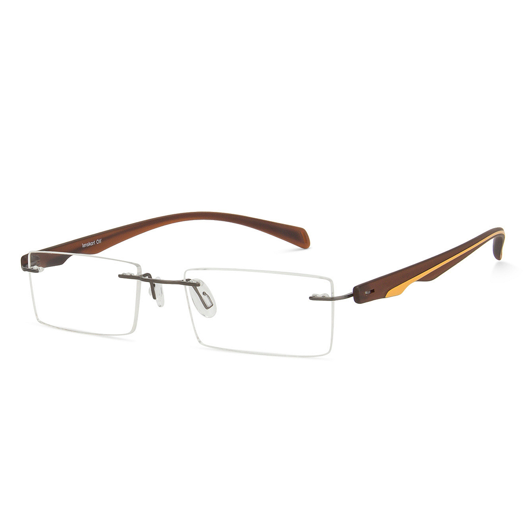 Lenskart Air Online Mid Gunmetal Rimless Rectangle right side