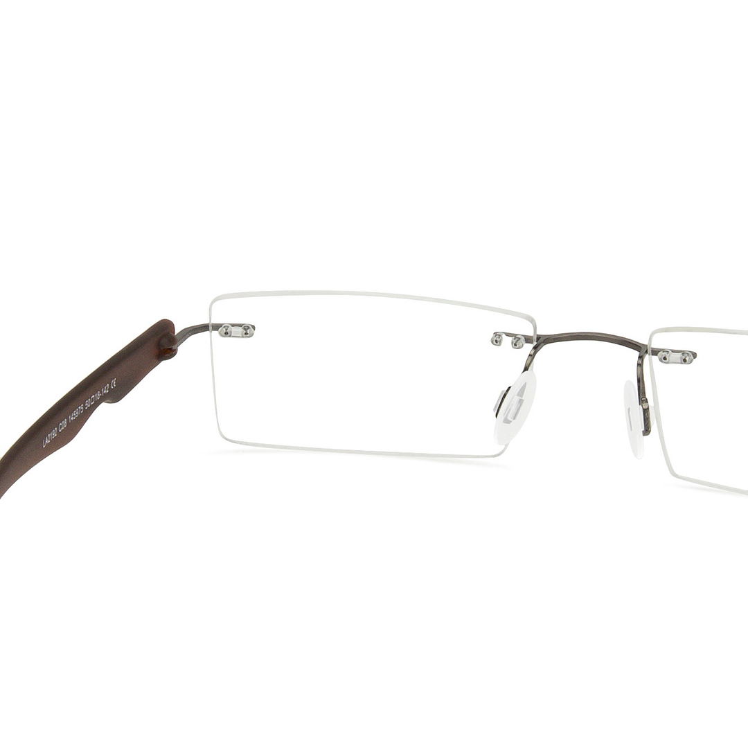 Lenskart Air Online Mid Gunmetal Rimless Rectangle right side