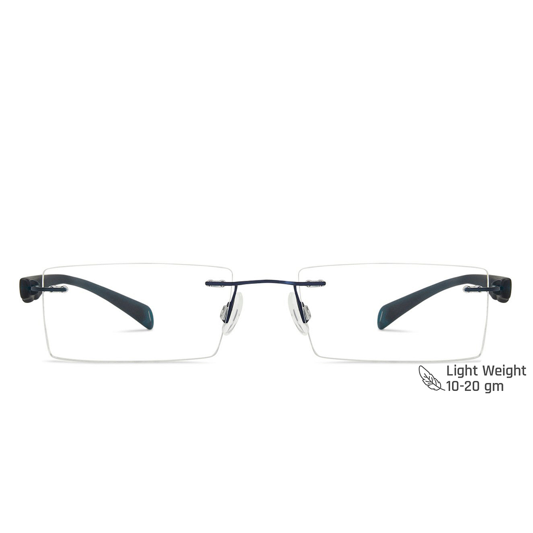 Lenskart Air Online Sky Blue Rimless Rectangle left side