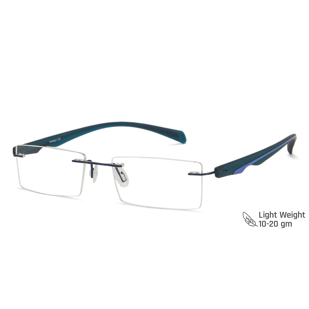 Lenskart Air Online Sky Blue Rimless Rectangle right side