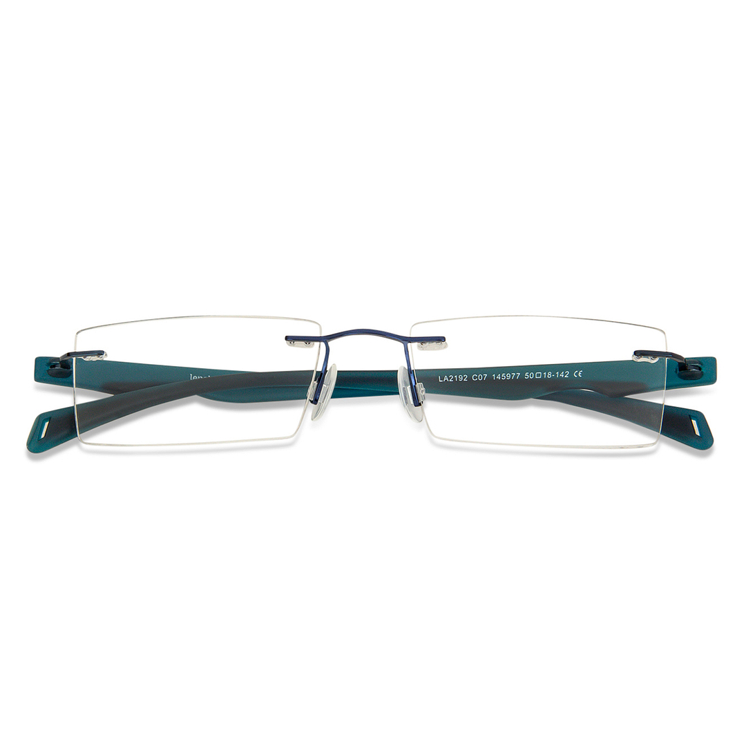 Lenskart Air Online Sky Blue Rimless Rectangle left side