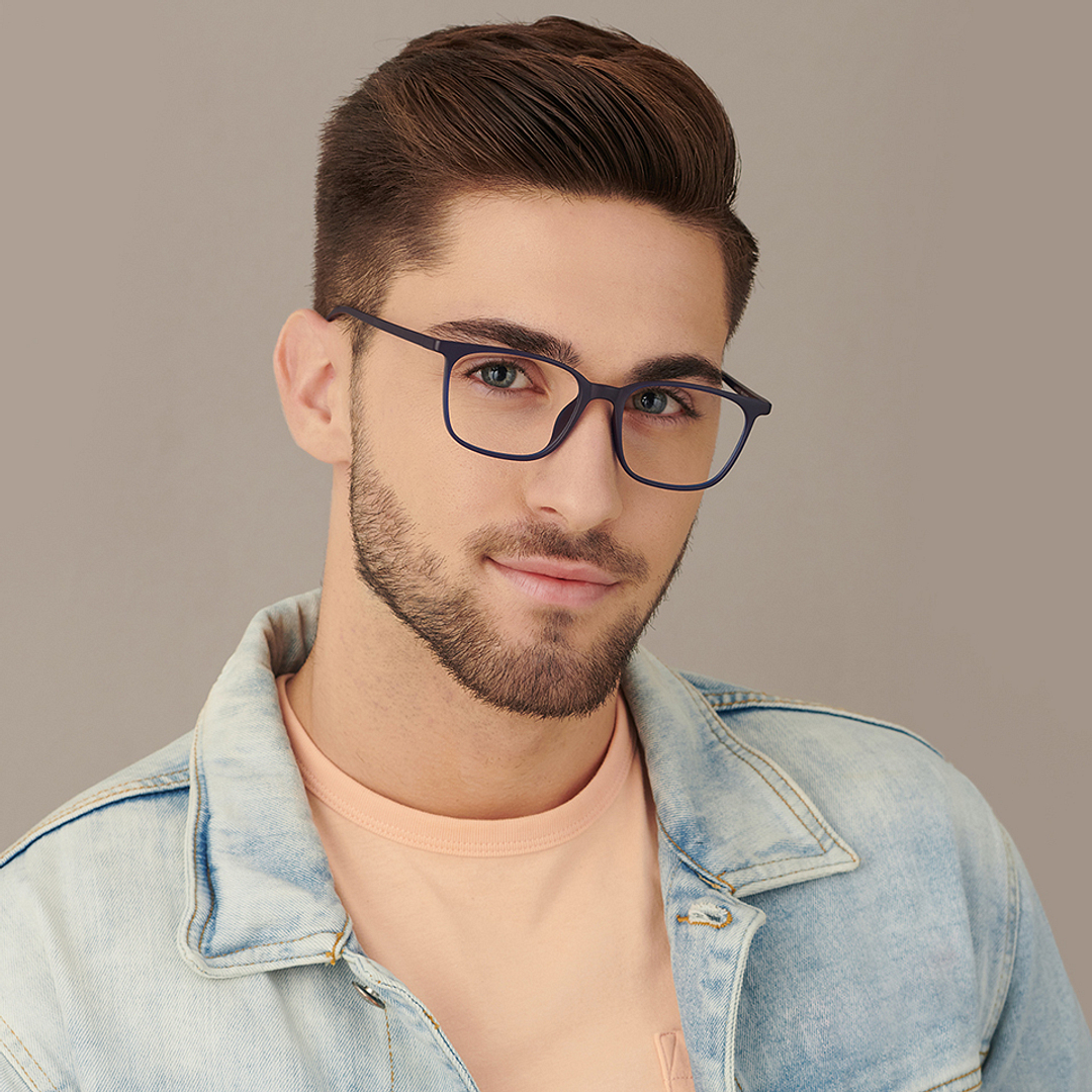 Lenskart Air Online Sky Blue Full Rim Square left side